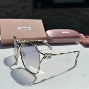 MIU MIU SMU - 52W Sunglasses - Gold Clear Gradient Violet Miu Miu MU 52WS 5AK06S Sunglasses - US main image 3